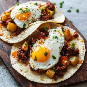 Chorizo and Fried Egg Breakfast Tacos