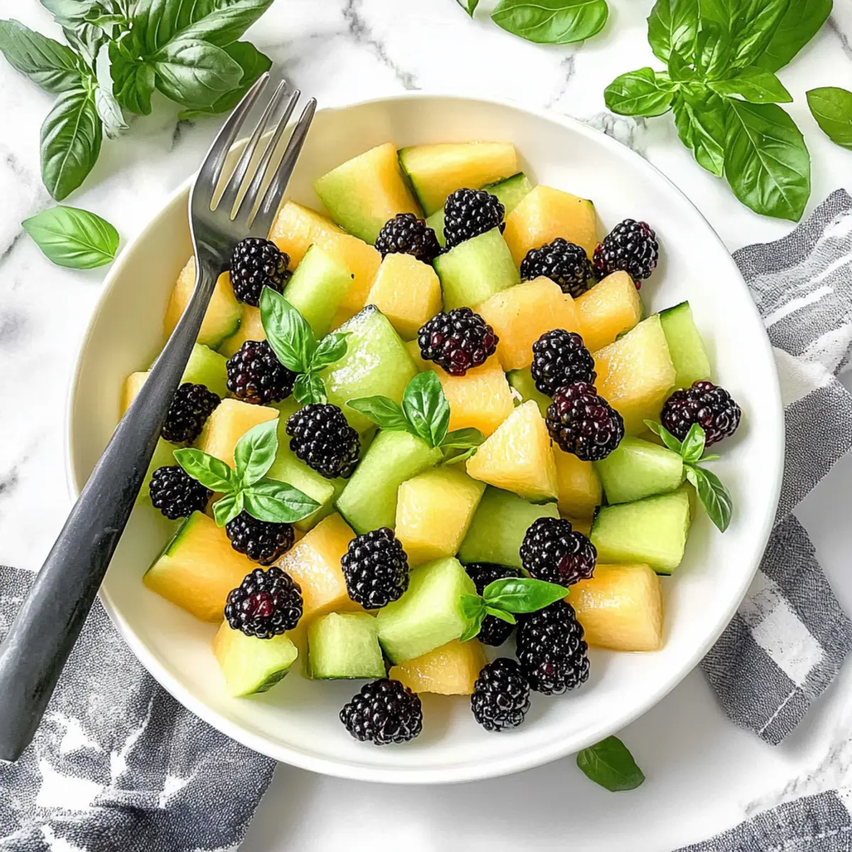Blackberry Honeydew Salad with Basil
