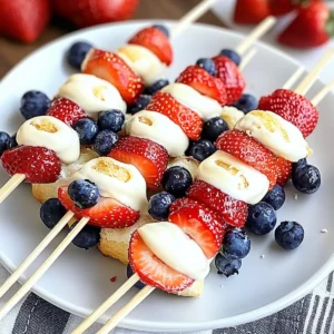 Red, White and Blue Fruit Kabobs