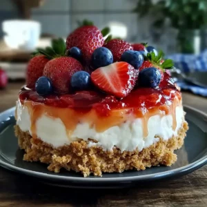 4th of July Strawberry Cheesecake Icebox Cake