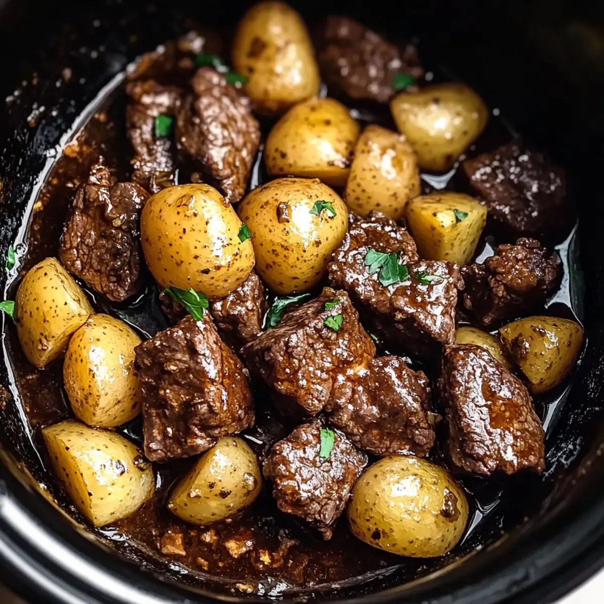 Slow Cooker Garlic Butter Beef Bites