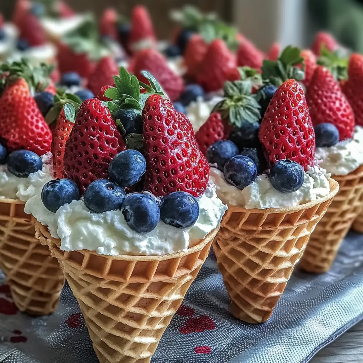 4th of July Berry Charcuterie Cones