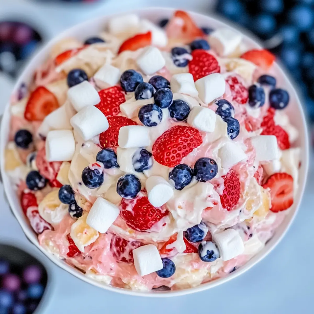 Red White and Blue Cheesecake Salad