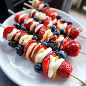 Red, White and Blue Fruit Kabobs
