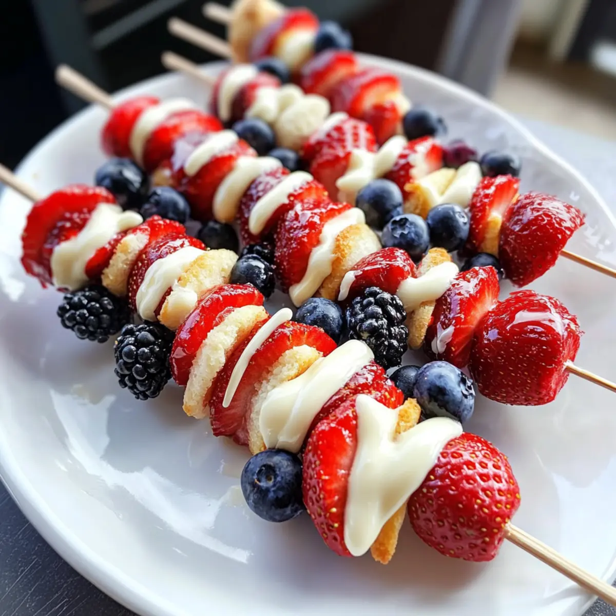 Red, White and Blue Fruit Kabobs