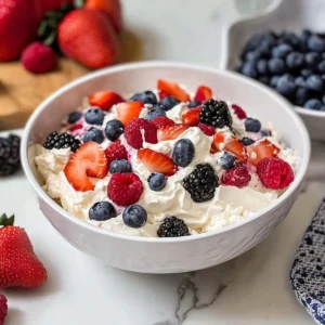 Red, White and Blue Cheesecake Salad