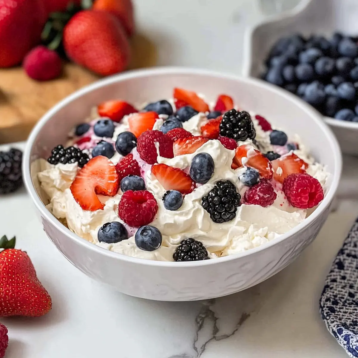 Red, White and Blue Cheesecake Salad