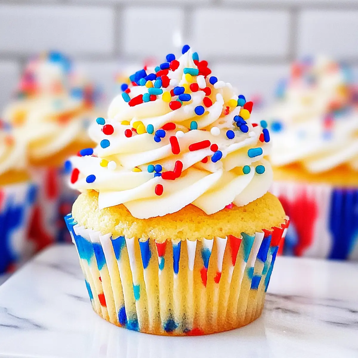 Patriotic Red, White, and Blue Cupcakes