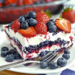 No Bake Summer Berry Lasagna