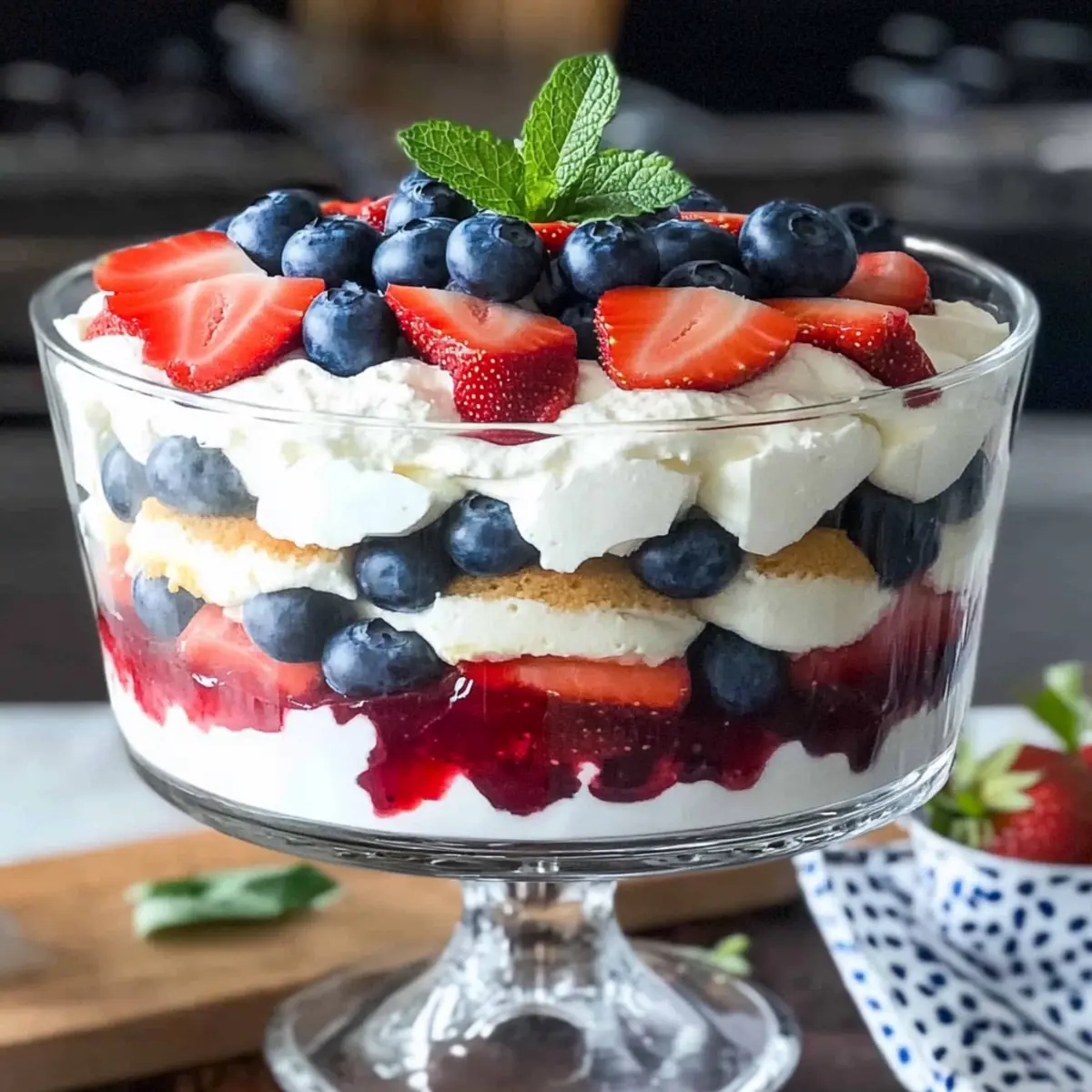 Red, White & Blue Cheescake Trifle