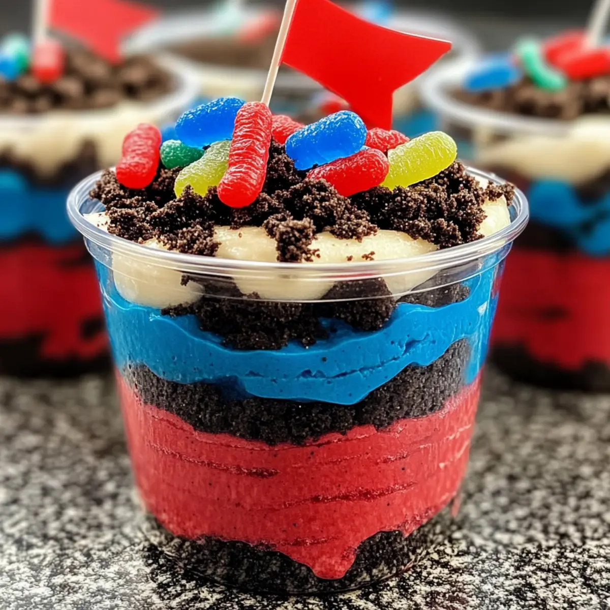 Red, White and Blue Dirt Cups