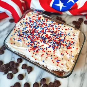 Red ,White, Blue Chocolate Lasagna