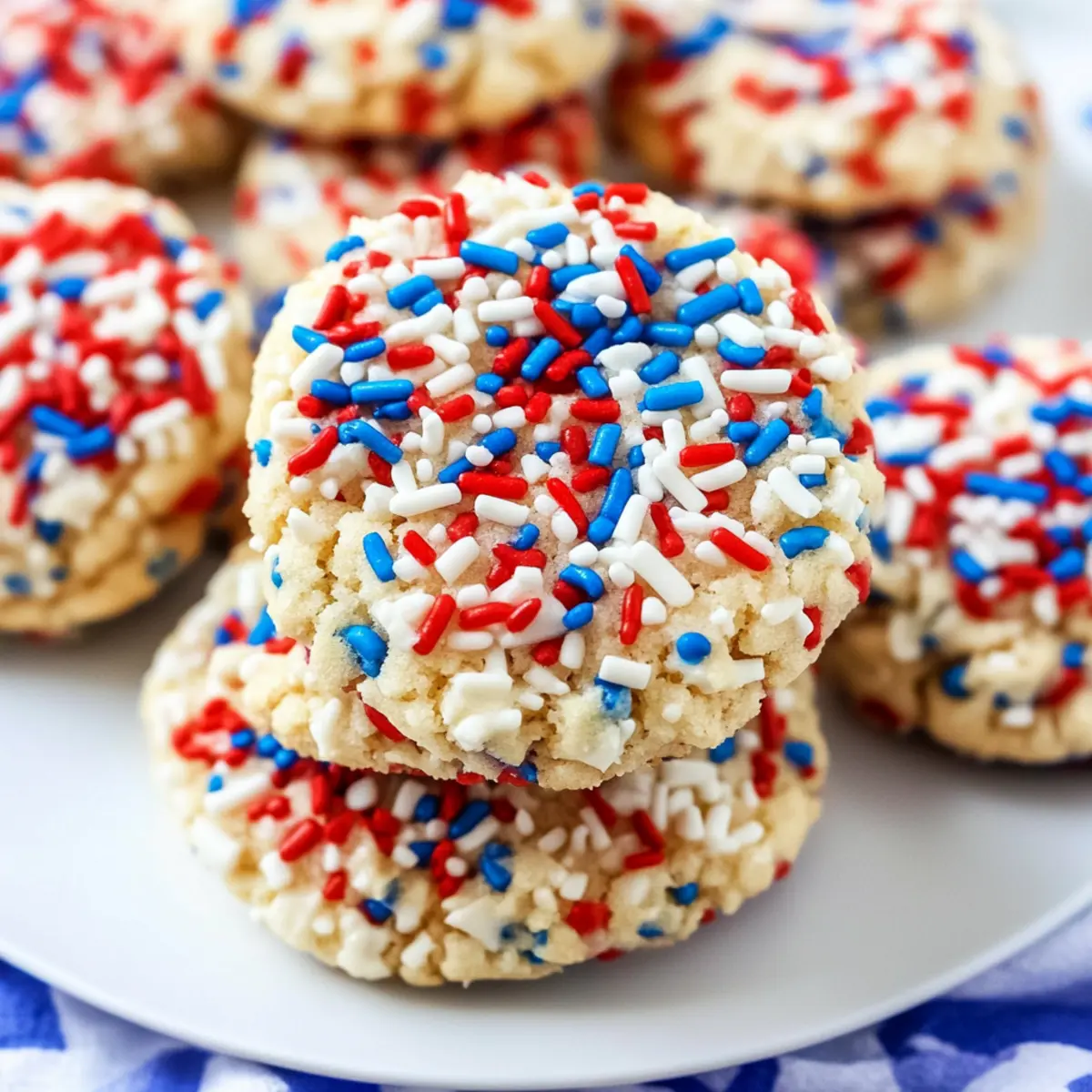 4th of July Sprinkle Cake Mix Cookies