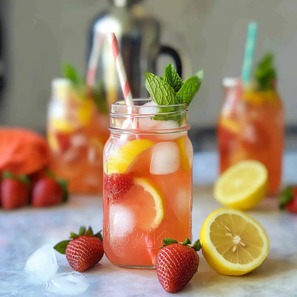 Fresh Strawberry Mint Lemonade