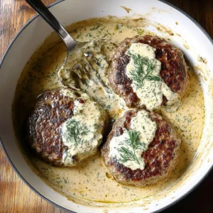 Hamburger Steaks in Creamy Dill Sauce