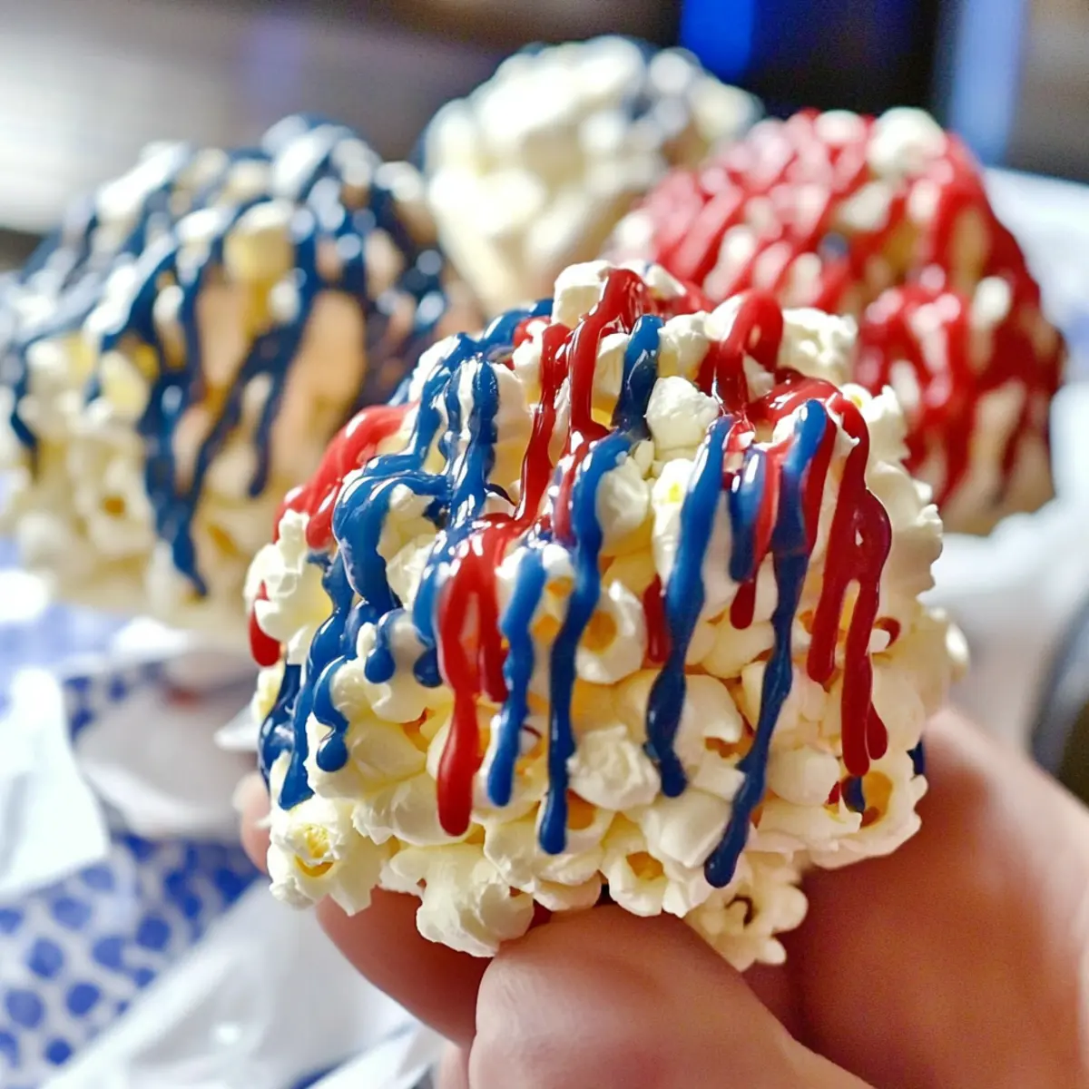 Red, White and Blue Popcorn Balls